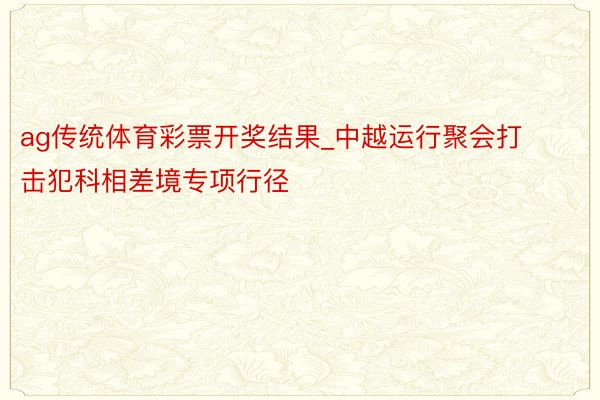 ag传统体育彩票开奖结果_中越运行聚会打击犯科相差境专项行径