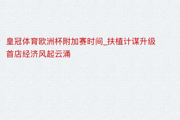 皇冠体育欧洲杯附加赛时间_扶植计谋升级 首店经济风起云涌